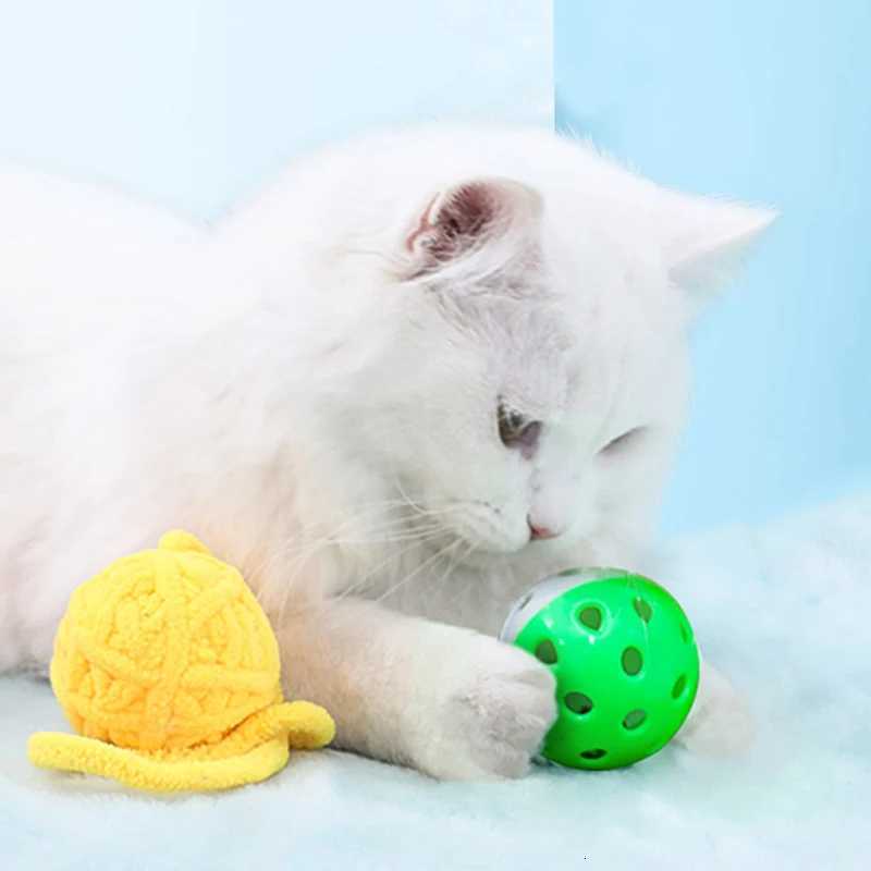 Interactive Sphynx Cat Bell Wool Ball Toy Multicolored Pet Toys for Cats Chinchilla Ragdoll Kitten Garfield mascotas Accessories M251209