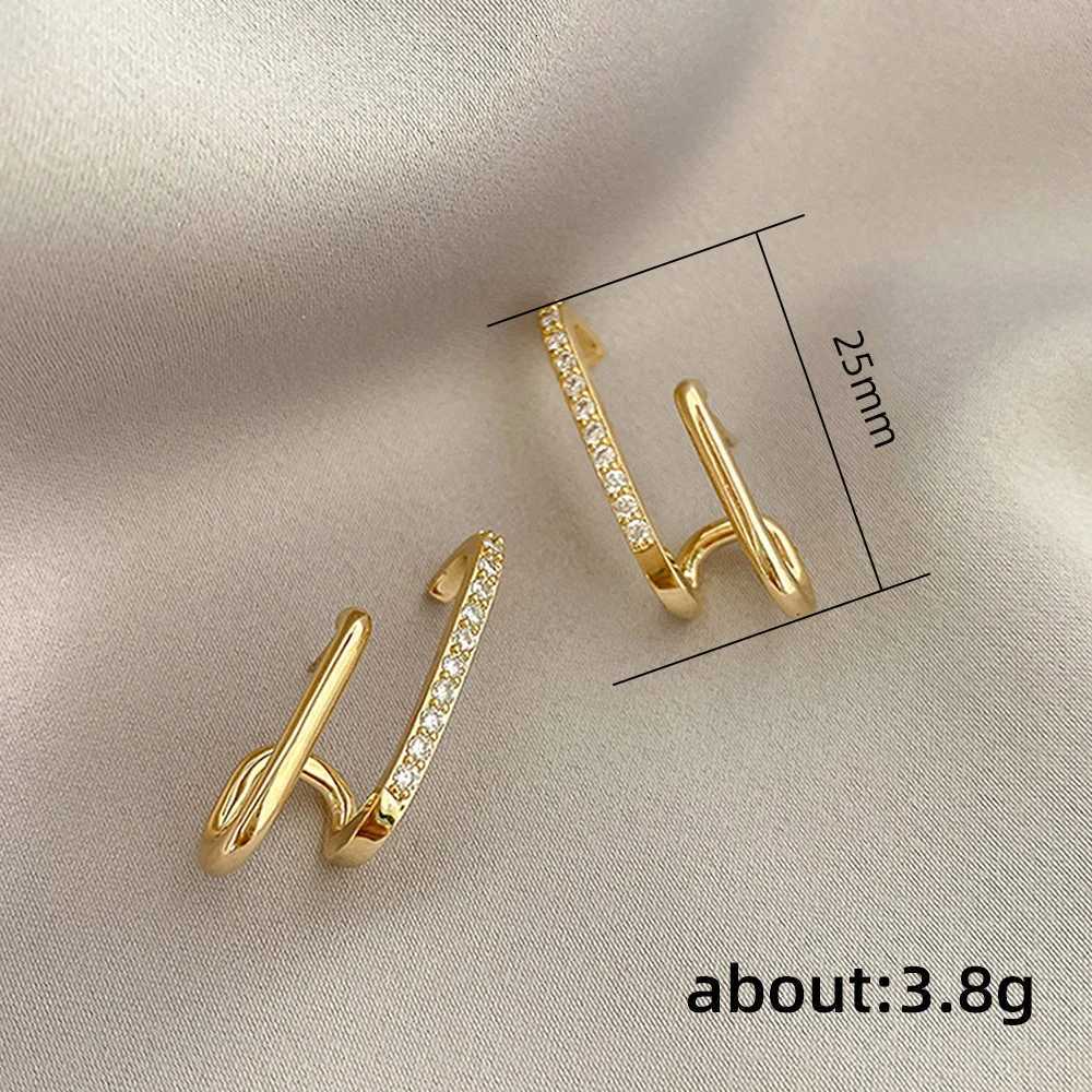 Huitan Fashion Contracted Womens Stud Earrings Gold Color Inlaid Shiny CZ Stone Daily Wear Statement Jewelry 2022 Drop Shipping K251209 H260129