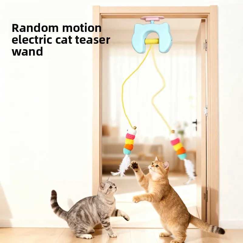 Cat Toys Suction Cups Cat Teasing Sticks Cats Lazy People Lazy Pets Cat Teasing Sticks Feather Toys with Bells M251209