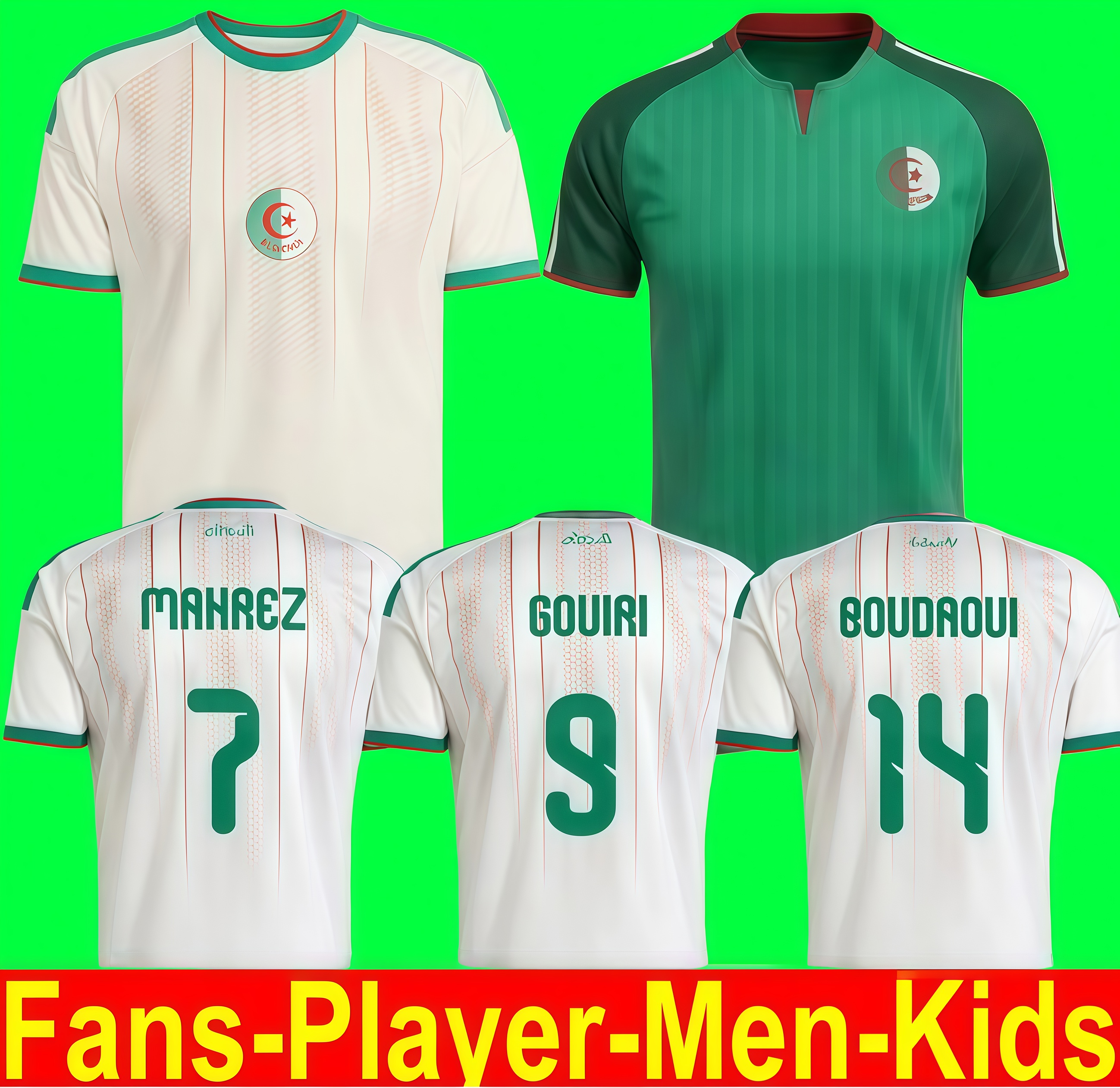 BOUDAOUI 2026 Algerie Soccer Jerseys MAHREZ BENNACER GOUIRI 2026 27 Algeria football shirts AMOURA HADJ MOUSSA kits men kids sets maillot de foot