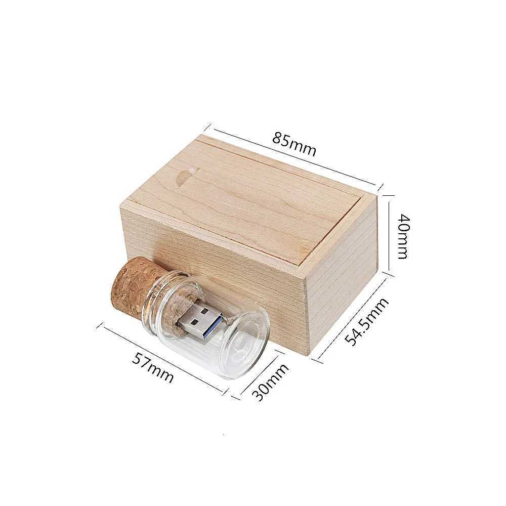 10pcs wood box ing bottle USB 30 flash drive 8GB 16GB 32GB 64GB memory stick drifting bottle U disk wedding gift C251209