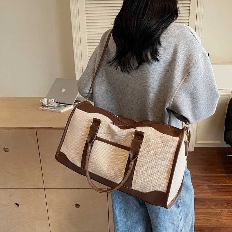Oversi Travelling Handbags For Wen Cott Fabric Large Capacity Airplane Lage Bag Simple Fi Shoder Crossbody Bags Y251209