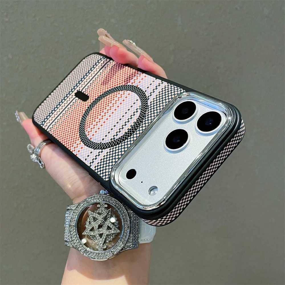 Slim Magnetic Striped Pattern Case for iPhone 17 Pro Max Air 16 15 14 13 12 11 for Shockproof tra Thin Colorf Cover C251209