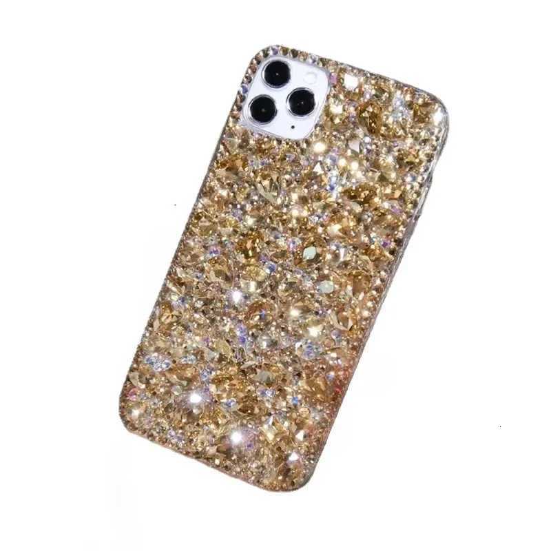 Glitter Fl Gold Diamond Crystal Phone Case for IPhone 15 14 13 12 16 Pro Max Casing Wen Luxury Bling Rhinestone TPU Cover C251209