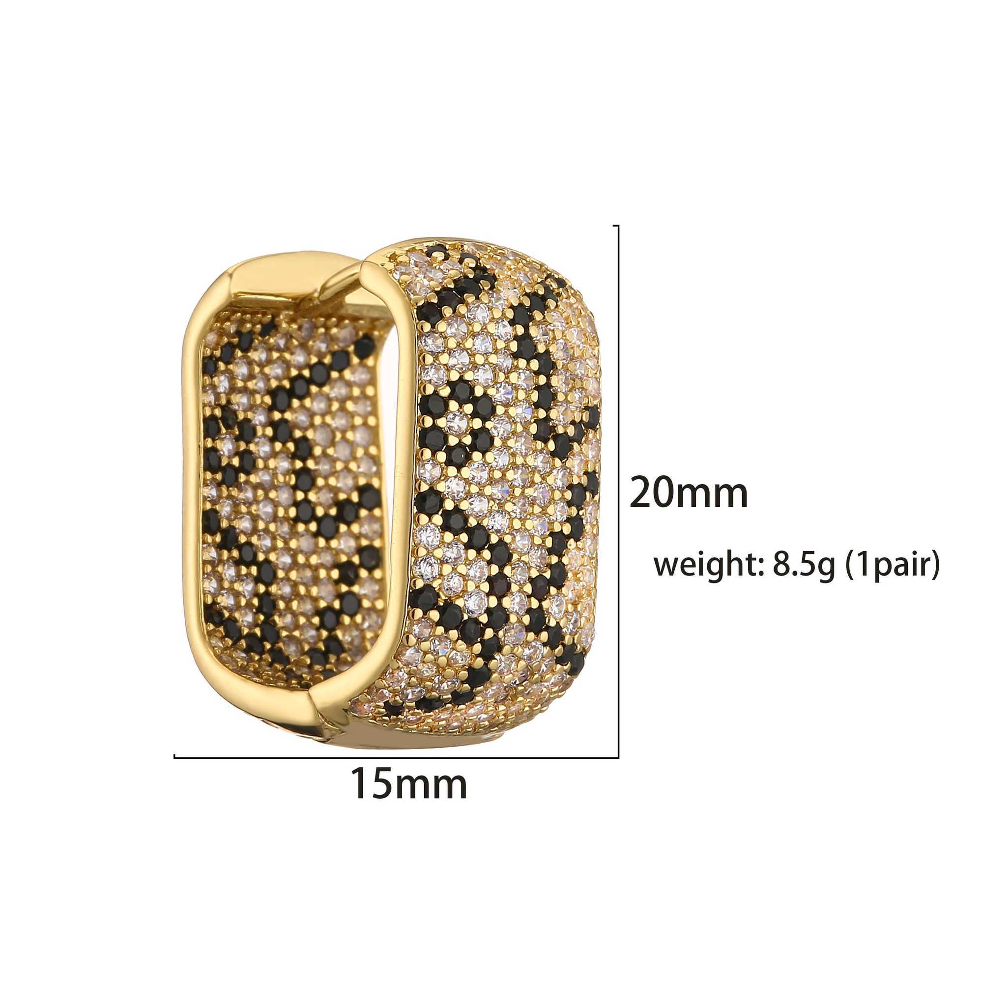 HECHENG Womens Leopard Print Earrings with Diamonds Sexy Lady Delicate Earrings J251208