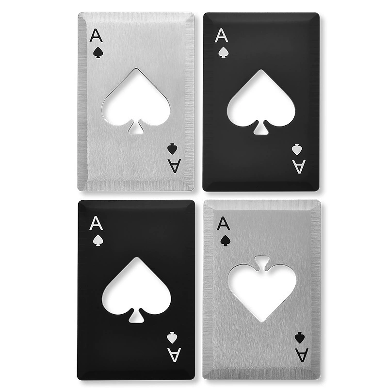 100pcs High Quality Spades Stainless Steel Playing Card Poker A Ace Soda Beer Wine Cap Can Bottle Opener Openers Bar Tool