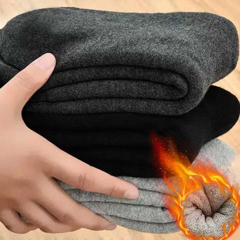Winter Merino Wool Socks for Men Super Thick Warm Harajuku Retro Snow Casual Antifreeze High Quality Cashmere Socks Men 3 PairT251209