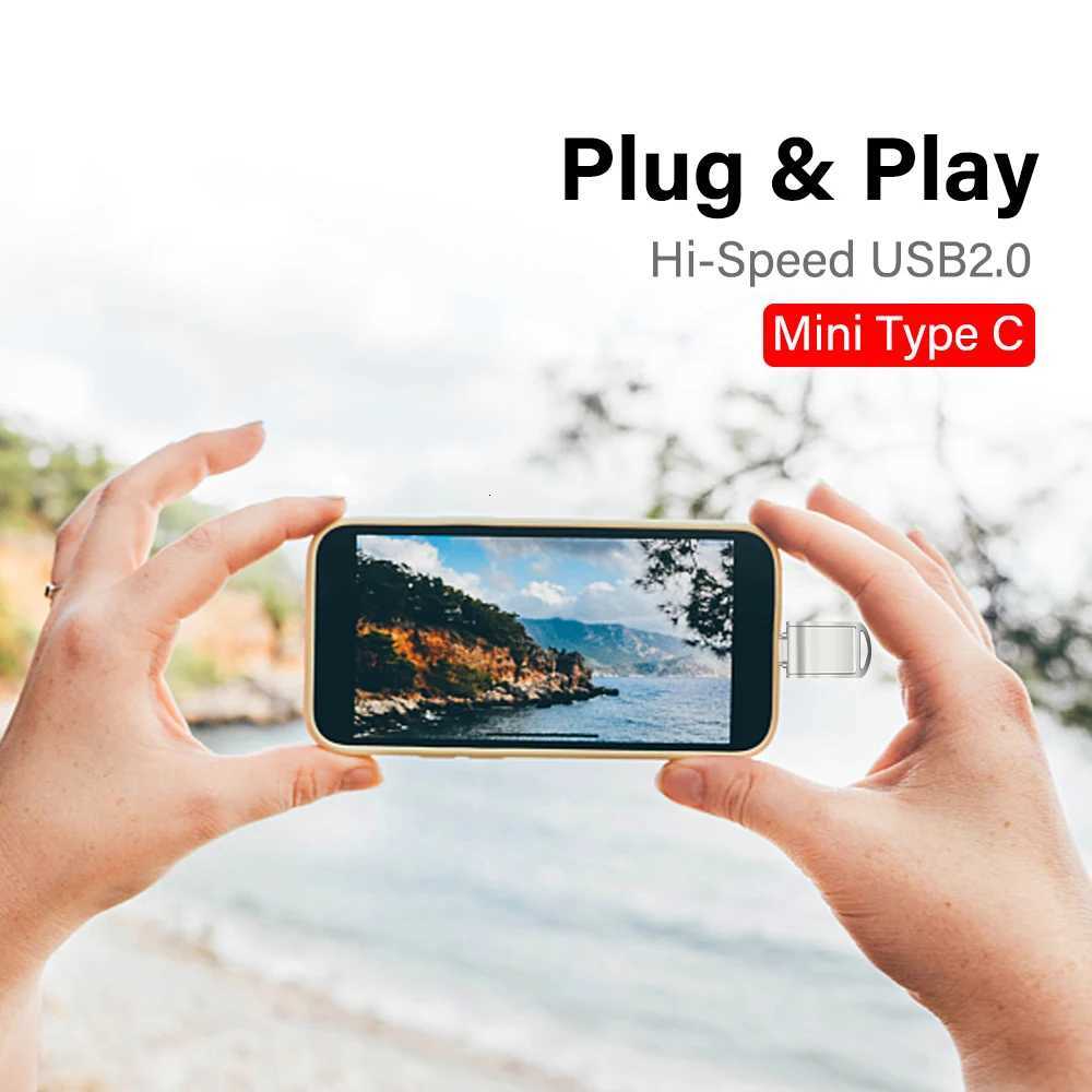 2in1 TYPE-C USB 20 Flash Drives 128GB 64GB OTG High Speed Pen Drive 32GB Mini Memory Stick Real Capacity Pendrive 16GB 8GB 4GB C251209