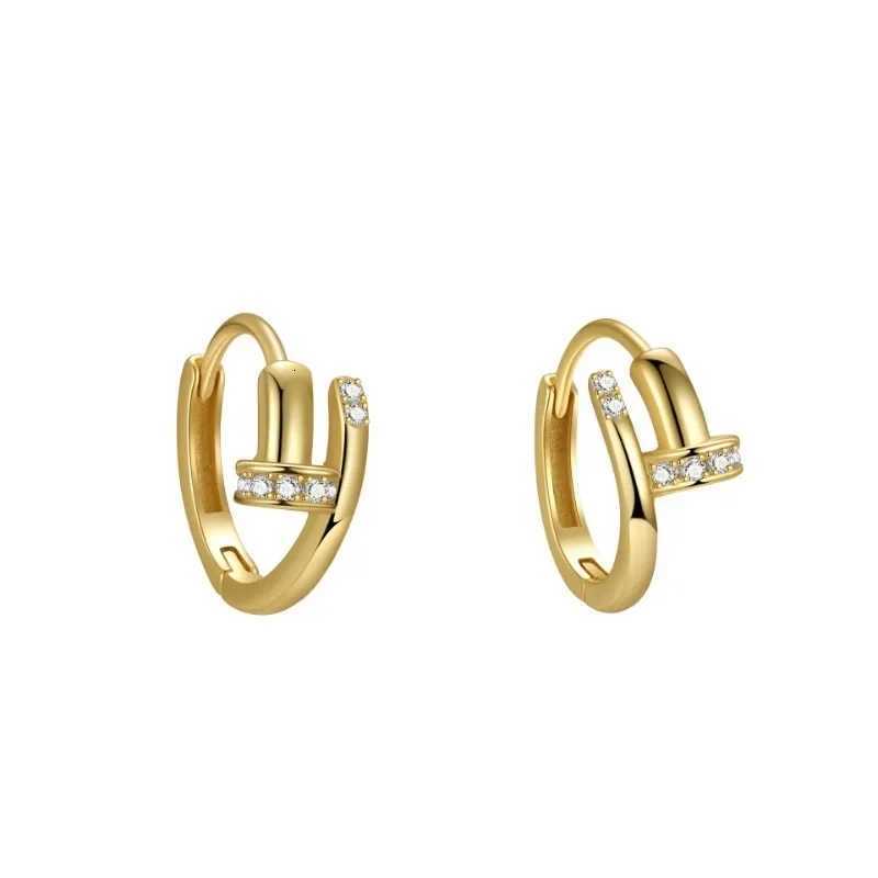 New High-Grade Zircon Metal Oval Gold Hoop Earrings Woman Korean Fashion Jewelry Simple Delicate Accessories For Party Girls K251209 H260129