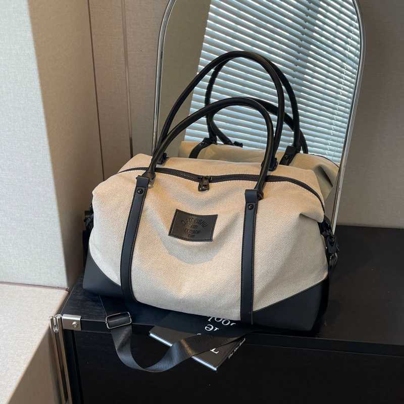 Color Mahing Casual Canvas PU Travel Bags Large Capacity High Quality Sense of Luxury Shoder Bags for Wen 2024 New Style Y251209
