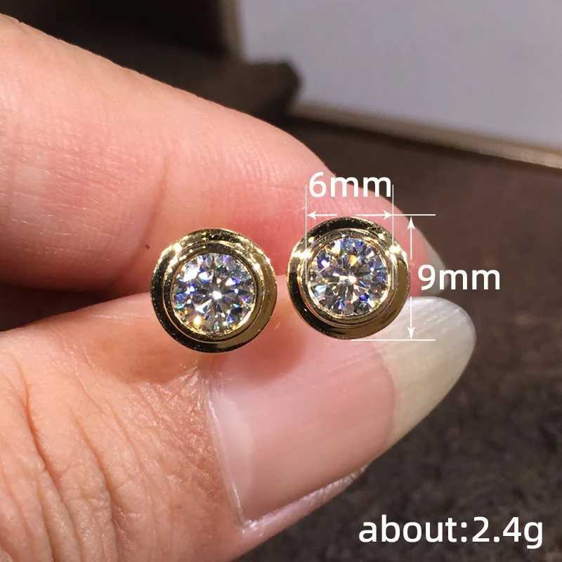 Unisex Classic Small Round Stud Earrings For Women Men Antique Gold Color White Zircon Tiny Ear Studs Daily Versatile Jewelry CZ K251209 H260202