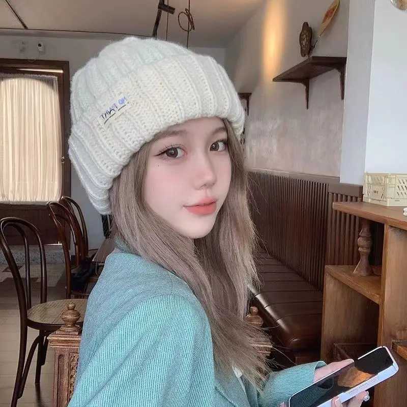 Luxury Solid Color Autumn Winter Hats For Women Woolen Knitted Warm Beanie Cap Outdoor Ladies Girl Crochet Ear Protection Bonnet Hat Y251209