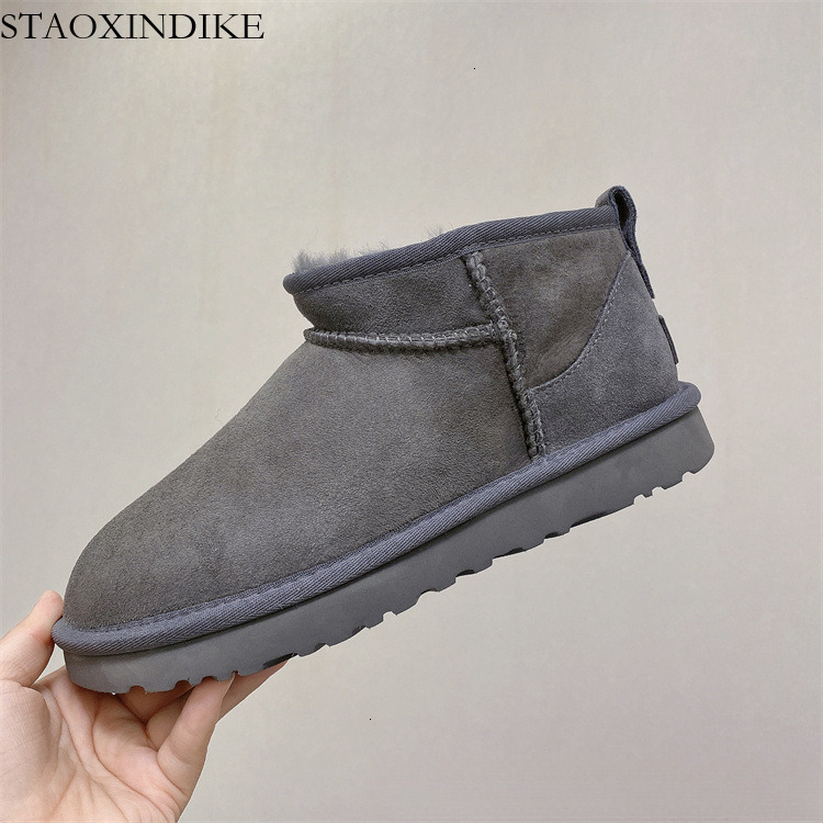 Sangpo Snow Boots for Women, Sheepskin Integrated Classic New Long Tube, Fleece-Lined, Thickened, Warm Wool Cotton Shoes, Winter Shoes