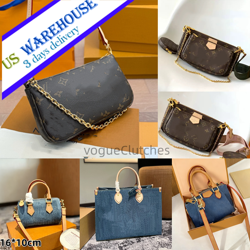 10A shoulder bag Multi Pochette Makeup Bag Vanity Chain Pouch Pochette Accessoires Catchy designer bag denim crossbody cowboy bag NANO DIANE luxury vintage vutton