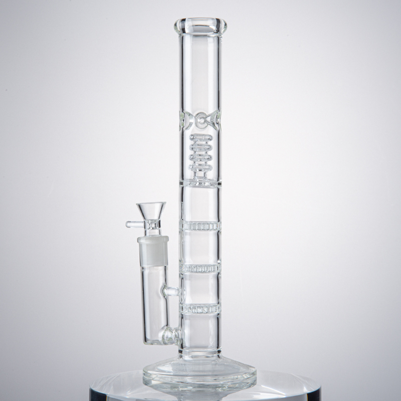 12 Inch Triple Beecomb Glass Bong Birdcage Perc Water Pipes Clear Color 18mm Female Jiont With Bowl