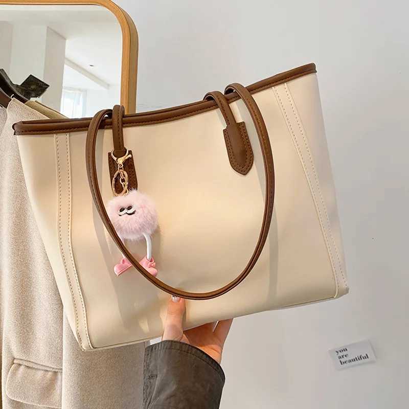 Solid Color PU Leather Wens Handbag Versatile Korean Single Shoder Underarm Bag Temperament Tote Bag for Wen Daily Use Y251209