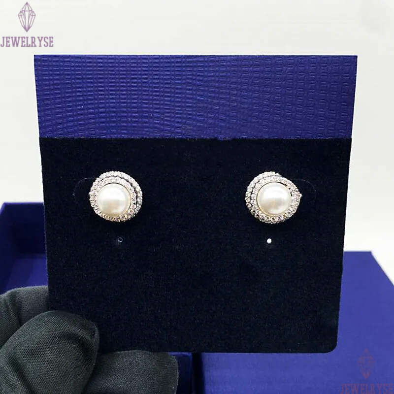 Luxury elegant big round pearl designer earrings for women lovely romantic shine crystal cz zircon geometry hollow charms earring earings ear rings je