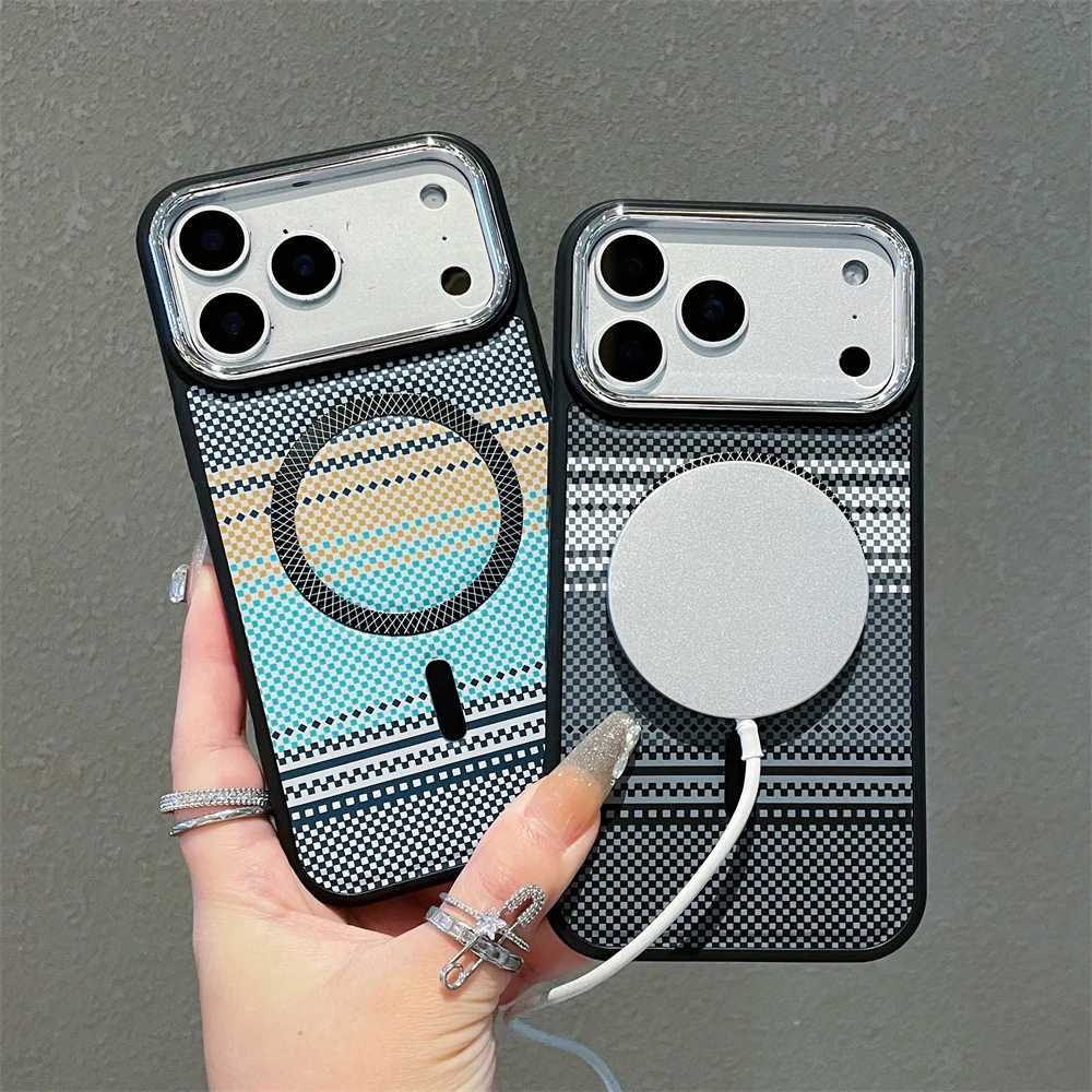 Slim Magnetic Striped Pattern Case for iPhone 17 Pro Max Air 16 15 14 13 12 11 for Shockproof tra Thin Colorf Cover C251209