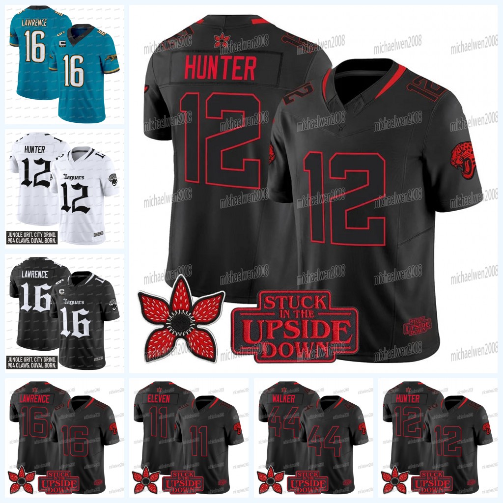Jaguarss 2025 Stranger Things Gothic Jersey Travis Hunter Trevor Lawrence Andre Cisco Foyesade Oluokun D'Ernest Johnson Andrew Wingard Pederson Strange Shatley