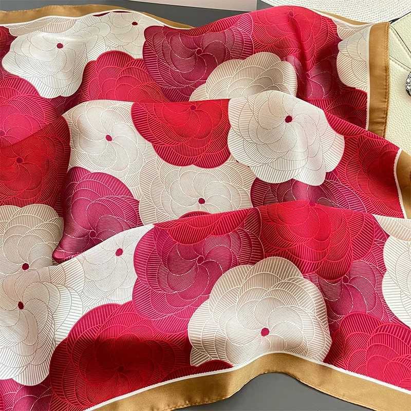 Luxury Luxury Design Print Silk Square Scarf Women Soft Satin Horse Hairband Neckerchief Office Hijab Headband Foulard Bag Ribbons Gift Y251208