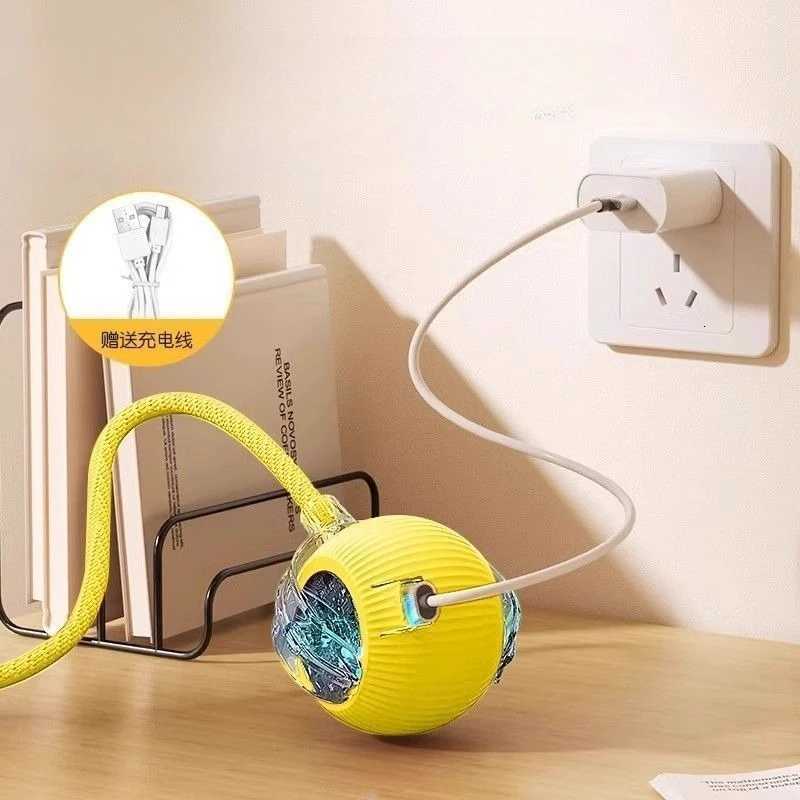 New Cat Interactive Ball Toys Silicone Automatic Rolling Ball With Long Tail Teaser Smart Pet Electric Toy Kitten Cat Toy M251209