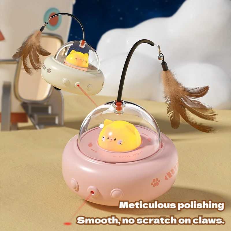 Electric Cat Interactive With Feather Cat Teaser Wand Rechargeable Sensing Pet Toys Replaceable Feather Interactive Supplies M251209