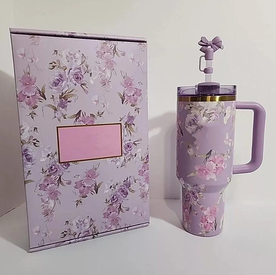 2025- Fashion 40oz Tumblers With Bow Cap Cups Cute Cat L Letter Classic Christmas Limited Mug Gift Wicked Green Water Bottle