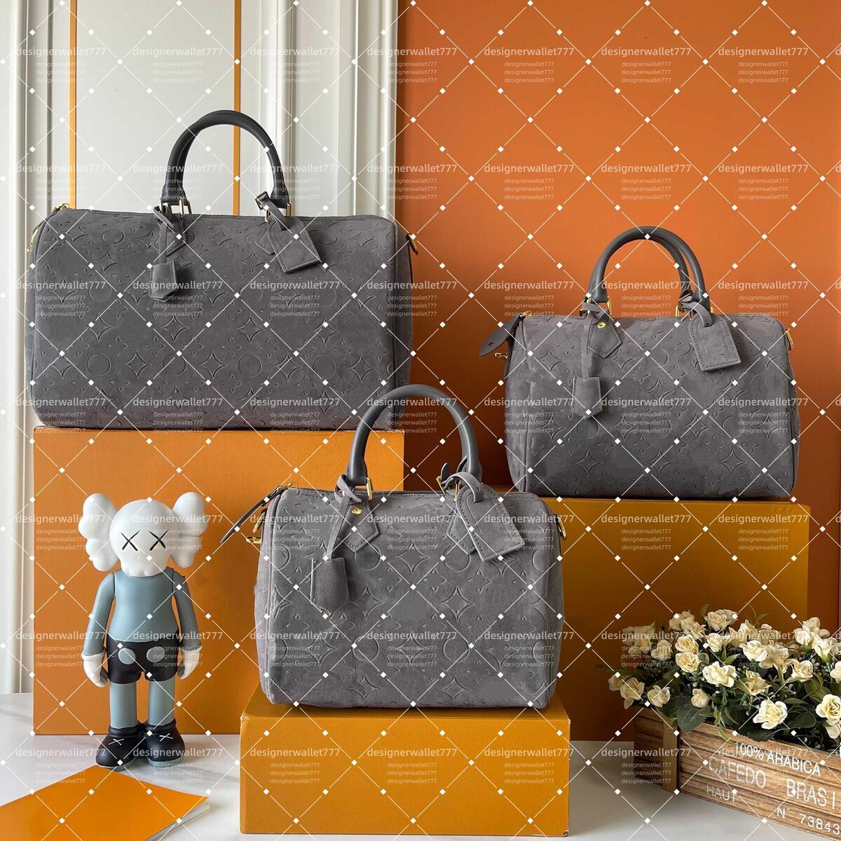 Soft 30 Suede Grey Teddy P9 soft Boho shoulder Cross body bag Luxury Womens handbag lady Pillow tote bags designer bag Speedytote Purse Mirror Quality M15225