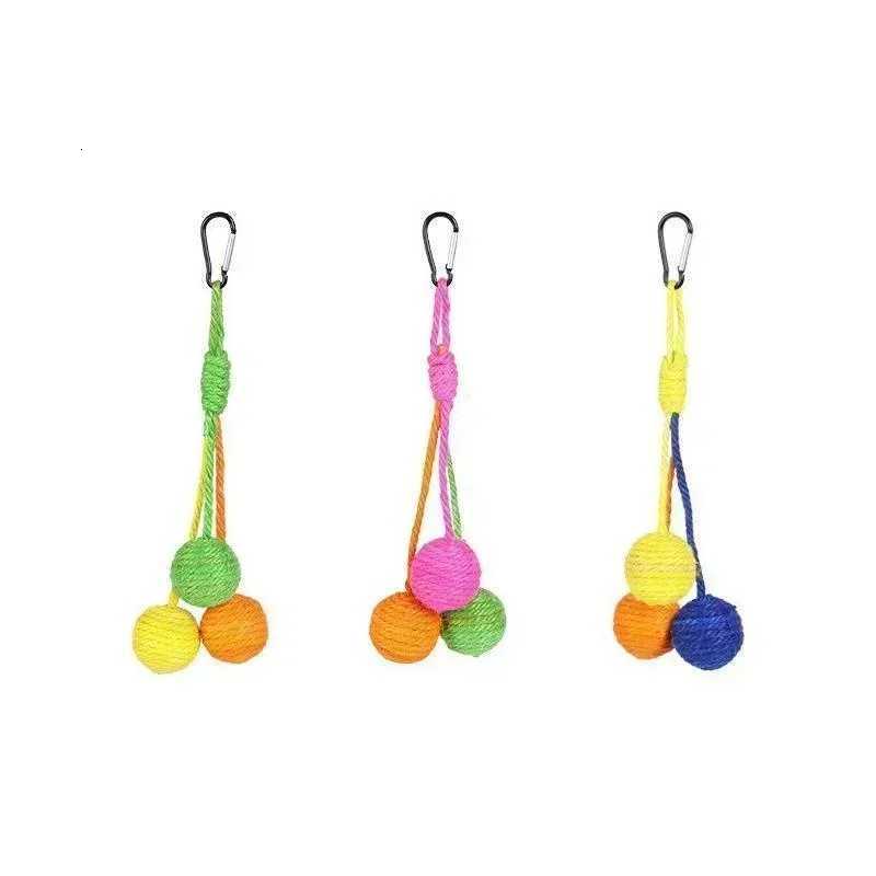 Pet Toy Cat Scratch Toy Cat Hanging Sisal Ball Built-in Bell Interactive Toy Pet Supplies cat toys pet products M251209