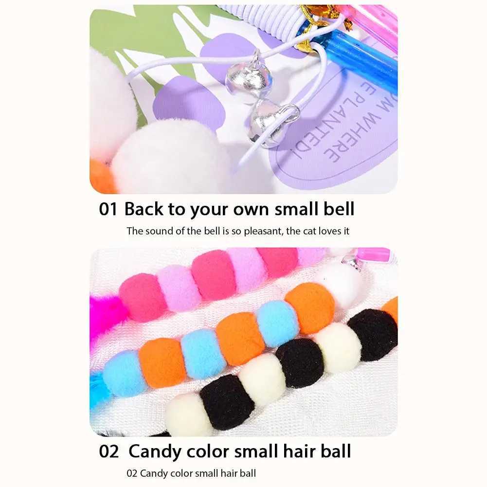 Cat Teaser Toys Stick Elastic Rope Imitation Caterpillar Scratch-resistant Cat Teaser Interactive Toys Pet Cats Toys Stick M251209