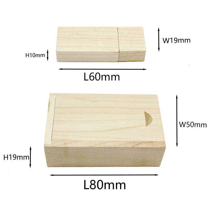 Wooden With Gift Box USB 20 Flash Drive Real Capacity Pendrive Photography Memory Stick 64GB/32GB/16GB/8GB U Disk pen usb 4gb C251209