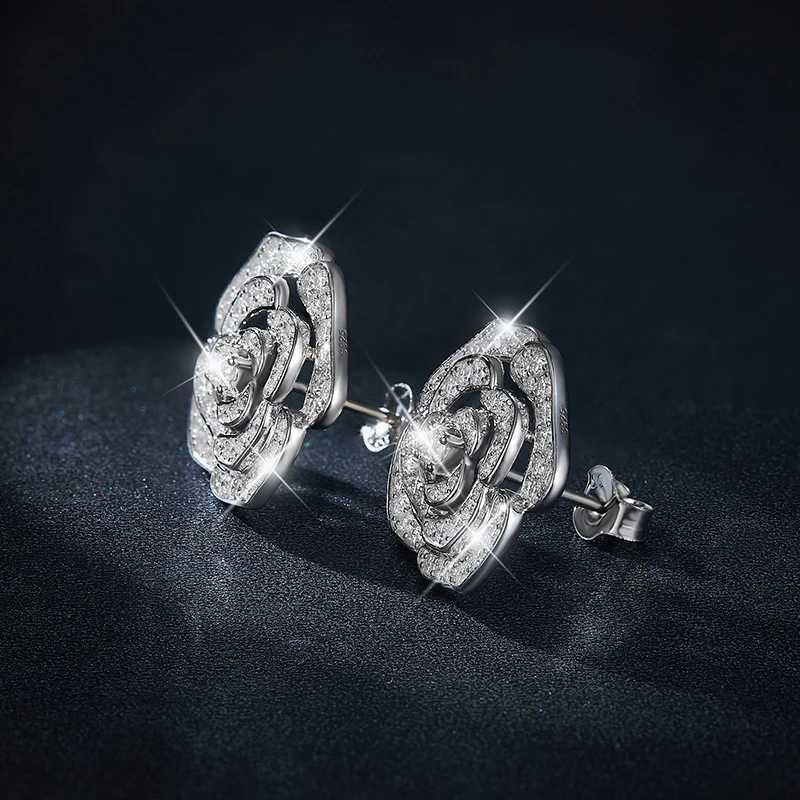 Follow Cloud 118ct Flower Shape All Moissanite Stud Earrings for Women Sparkling Simulated Diamond Jewelry 925 Sterling Silver K251209 H260202