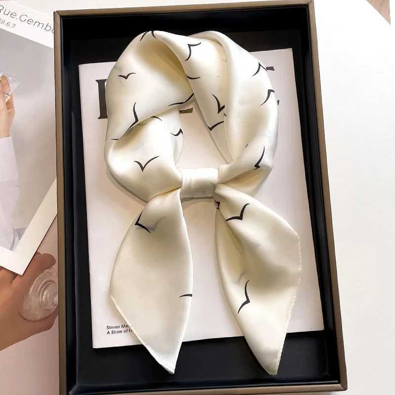 Luxury 2025 Neckerchief Female Luxury Square Scarf for Women Silk Shawl Satin Hijab Fashion Wraps Hair Bands Ribbon Headband Bandana Y251208