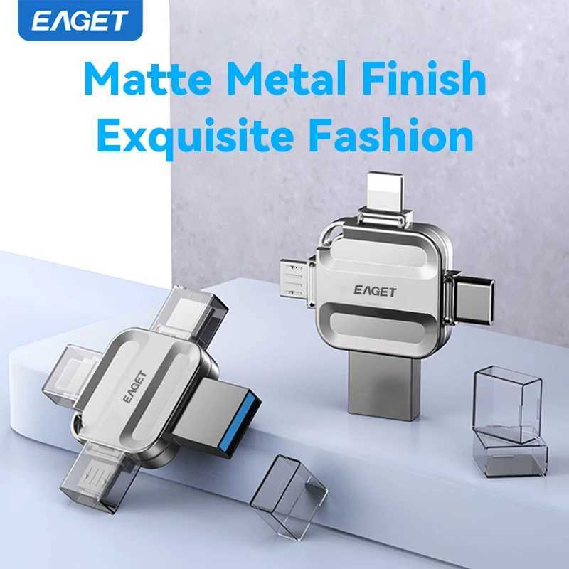 Eaget 4 in 1 Mini USB Flash Drive USB Type C Mirco B Lighting to USB 32 Pendrive USB Memories Stick for Phones PC Laptops C251209