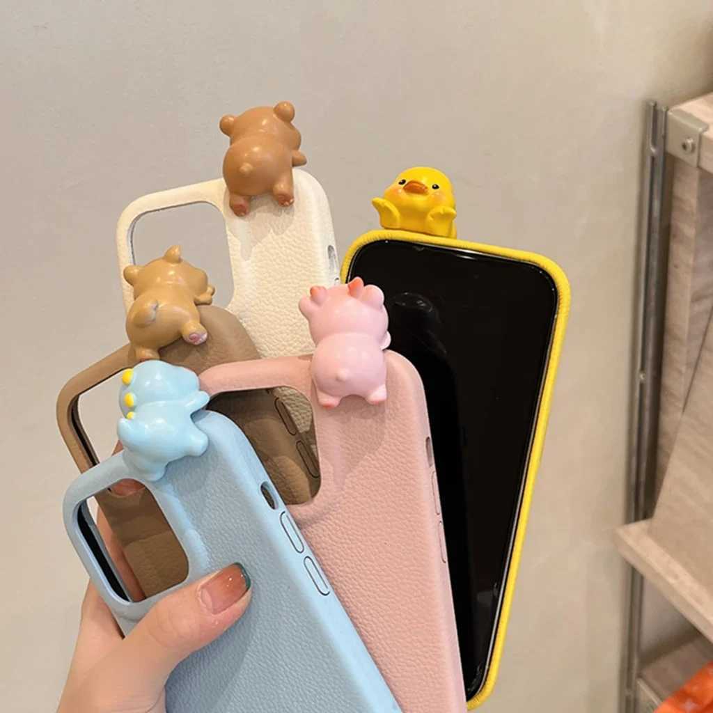 Solid Color Simplicity Stercopic Cute Small s Leather Cover Case for iPhone 16 15 14 13 Pro Max Phone Case C251209