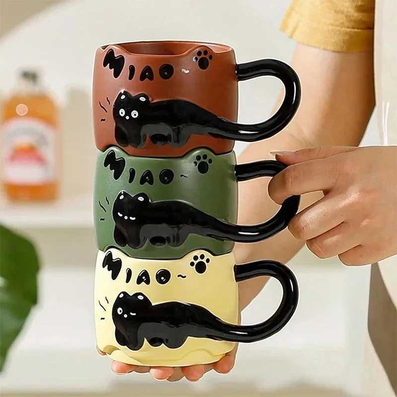 Stacking Cat g Coffee Tea Cup Cute Cartoon Design Stacking Creative Able Ceramic Fun Gift For Daily Household Use g H251209