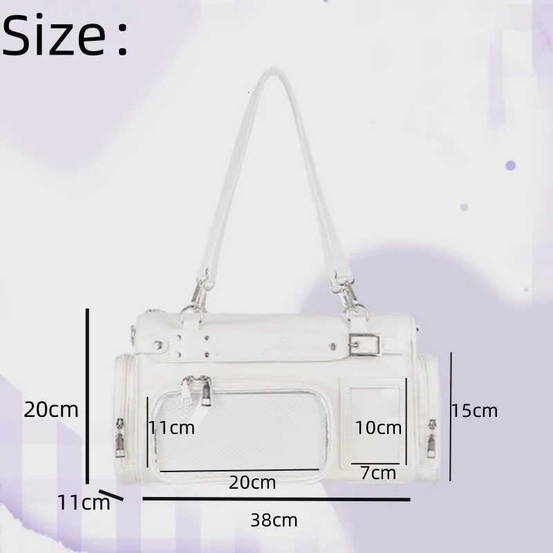 Large Capacity Japanese Y2k Shoder Itabag Transparent MtiPocket Harajuku Crossbody Bag Cute Girl JK Uniform Underarm Bag Y251209