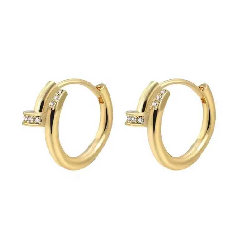 Charming Shiny Crystal Round Hoop Earring For Women Minimalist Shaped Earrings Gold/Silver Trendy Jewelry K251209 H260129