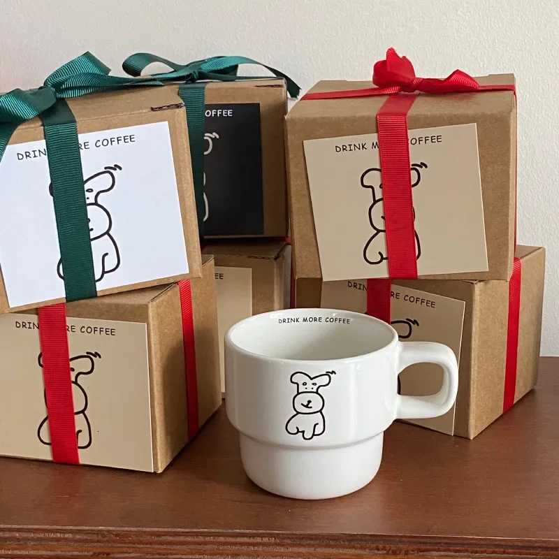 Cute Cartoon Dog Coffee Cup Gentle Milk Coffee Fall And Winter g Ceramic Cup Couple Cup Gift Ju Cold Drinkware H251209
