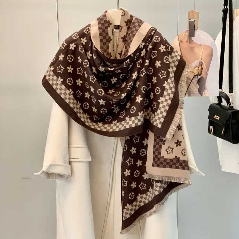 Luxury Autumn Winter New Imitation Cashmere Scarf Womens Versatile Neck Protector Jacquard Scarves Fashion Warm Long Fringed Shawl Y251208