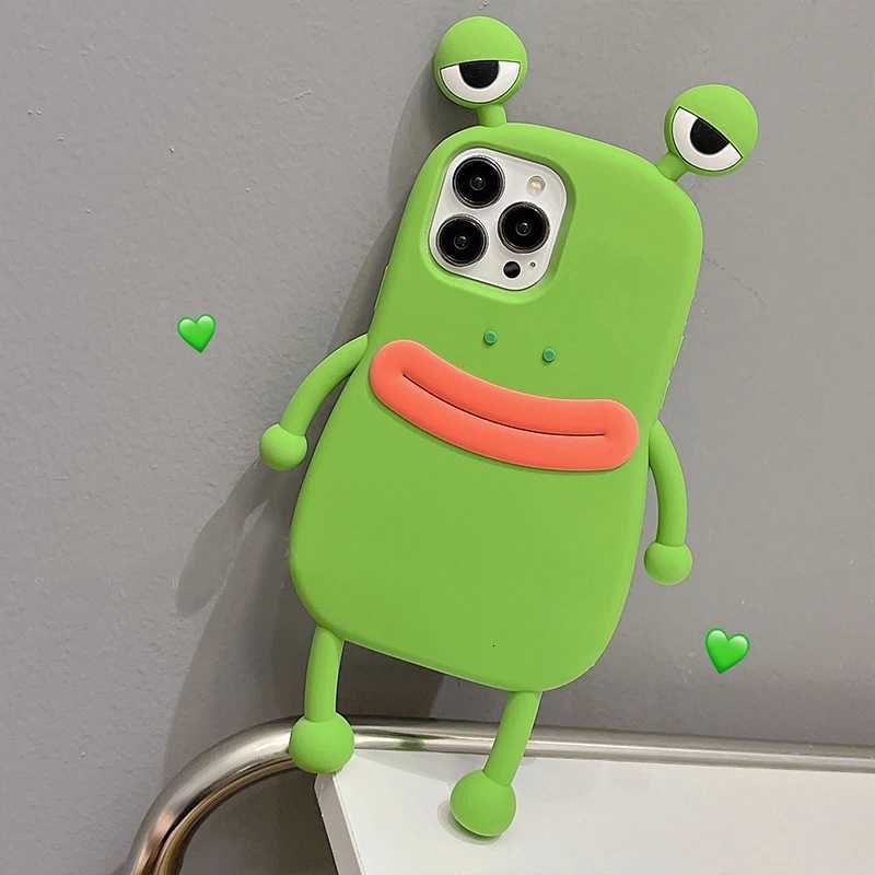 Funny Soft Silicone 3D Frog Phone Case For iPhone 14 13 11 12 15 16 17 Pro Max XS XR 8 Plus Cartoon Cute Shockproof Bumper Cover C251209