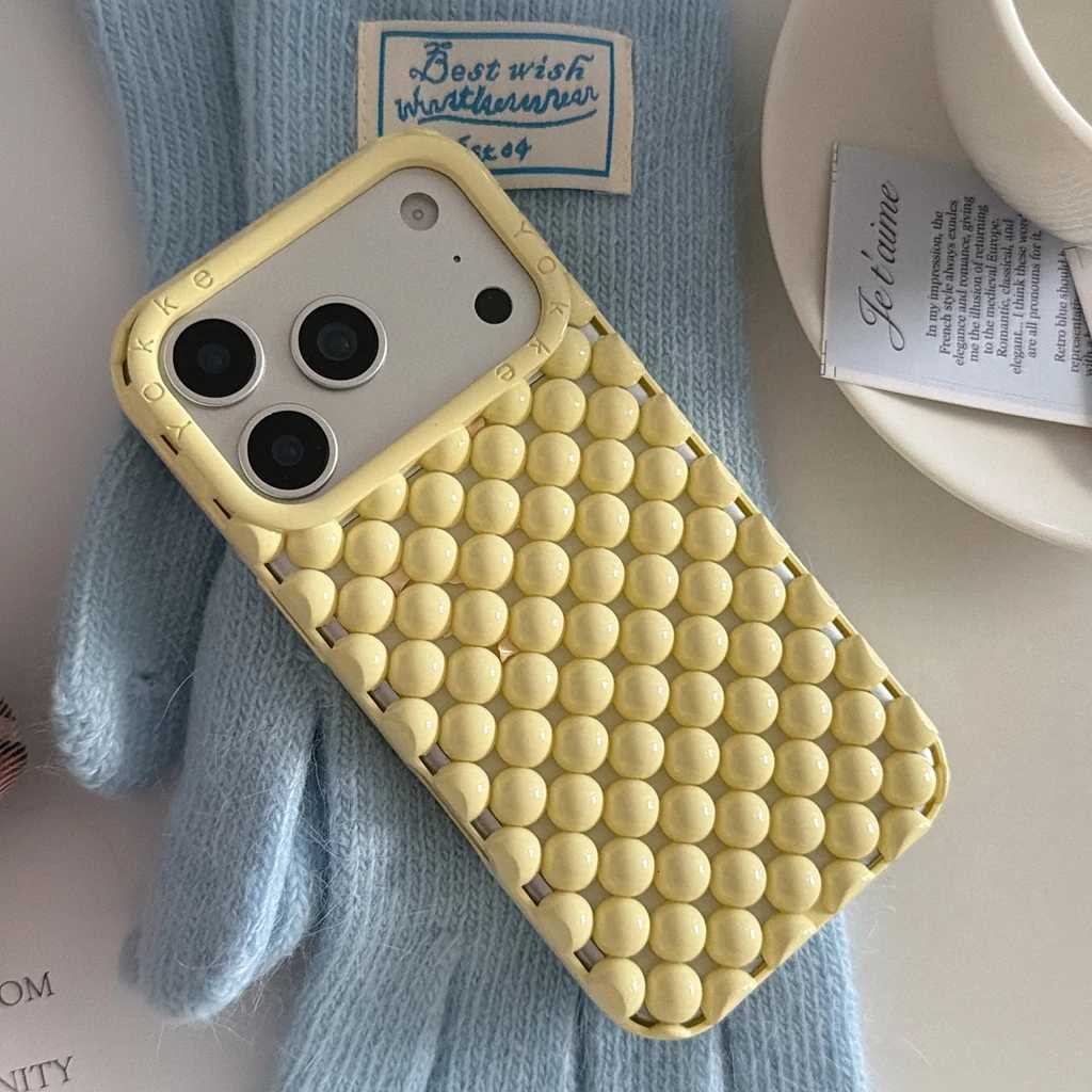Advanced Stercopic Hollow Out Pearl Round Bead Shock Proof Phone Cover Case for iPhone 17 16 15 14 13 Pro Max C251209