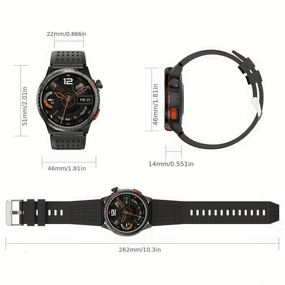 GPS Smart AMOLED Heart Rate Oxygen Blood Pressure Sleep Monitoring 3ATM Waterproof Outdoor Sports Watch