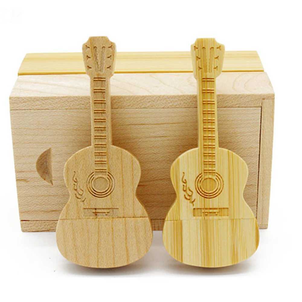 Wooden Guitar Box USB Flash Drive 32gb High-speed Pen Drive 64gb 16gb USB Stick 4gb 8GB Memory Stick Photography U Disk Gift C251209