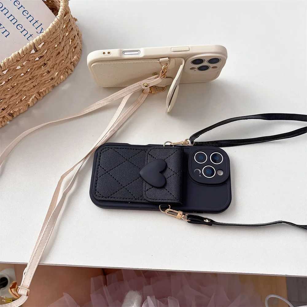 Cute Lanyard Crossbody Necklace Strap Card Holder Phone Case for IPhone 17 Air 16 15 14 Plus 13 12 11 Pro Max X XR Cover C251209
