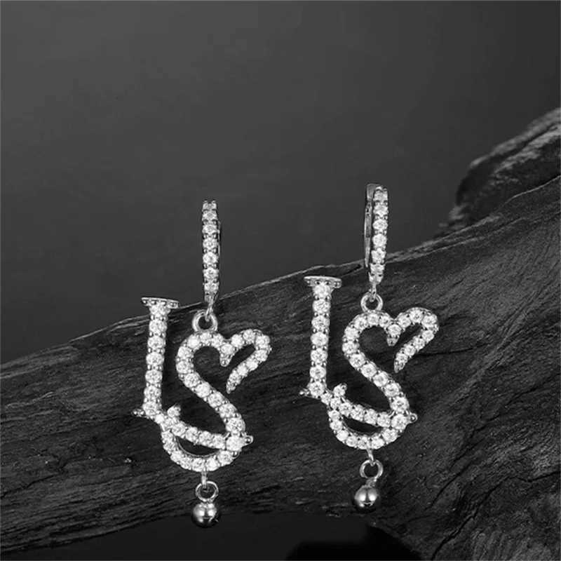 ZFSILVER Fashion s925 Silver Moissanite Classic Trendy Design I YOU Earring For Charm Women Accessories Jewelry Gift E20466 H260202
