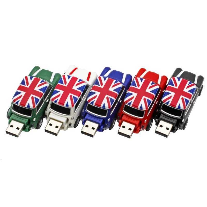 British Car Model USB Flash Drive 128GB Business Gifts Pen Drive 64GB Black Red Memory Stick High Speed Pendrive 32GB C251209