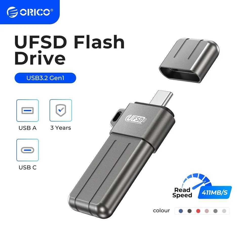 ORICO All Metal 512GB USB Flash Drive 411MB/S Pen Drives 256GB 128GB 64GB USB Stick Type C Pendrives Memory Stick U Disk C251209