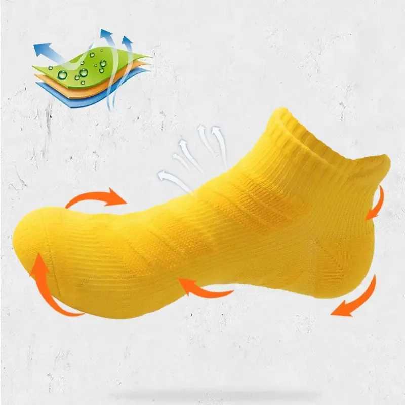 1/5 Pairs Men Outdoor Sports Ankle Socks Fashion Basketball Running Shock Absorbent Anti Slip Sweat Absorbing Breathable SocksT251209