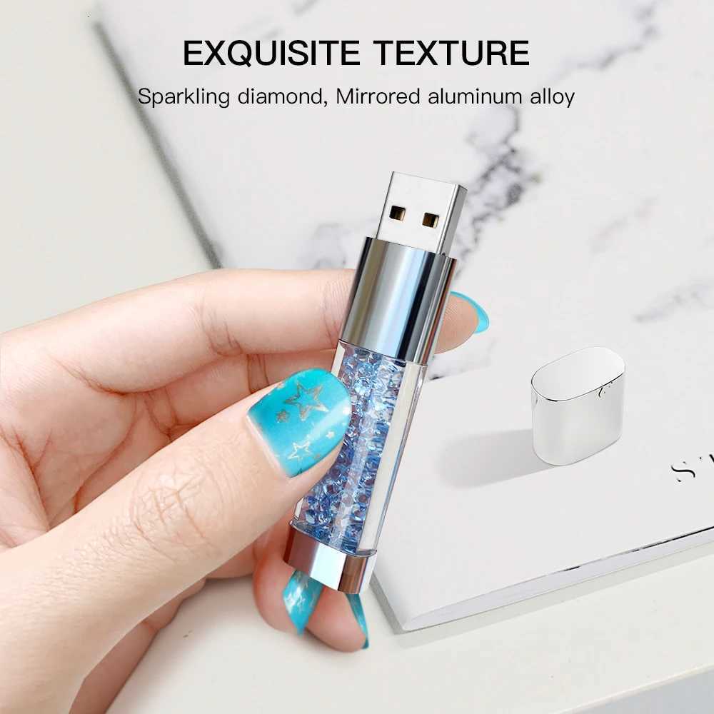 Usb flash drive Crystal Diamond pendrive 32gb 64gb 128GB new TECHKEY memory stick pen drive 8GB 16GB usb special gif C251209